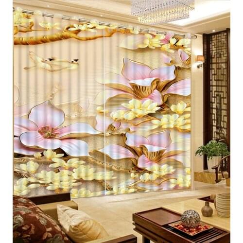 High quality custom 3d curtain fabric relief curtains
