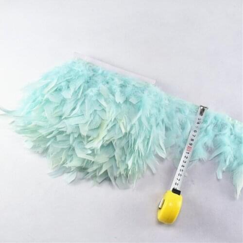 Wholesale 10meters Mint Green Beautiful Turkey feathers ribbon fringe 4-6inch marabou feathers trimming skirt dress trims Party