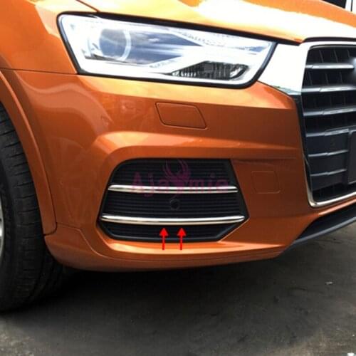 Rear Reflector Fog Light Lamp Cover Sticker Decoration Garnish Moulding Trims Chrome 2015 2016 2017 For Audi Q3 Accessories