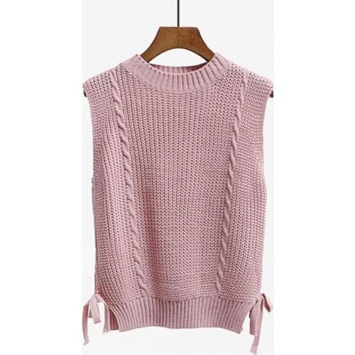 Spring Autumn Aesthetics Floral Knitted Sweater Vest Sweet Sleeveless O Neck Tank Top Pullovers Knit Vintage Knitwear Pull Femme