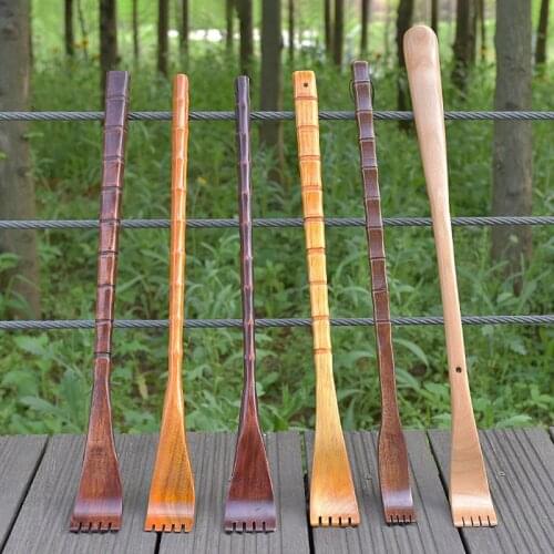 1Pc Long Natural Wood Back Scratcher Massager Pen Clip Handy Manually Body Stick health care