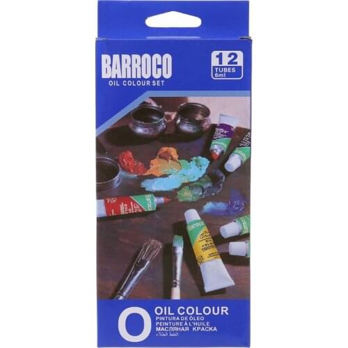 12 Colors Acrylic Paint Drawing Pigment Oil Painting 6ml Tube With Brush Set Artist Supplies