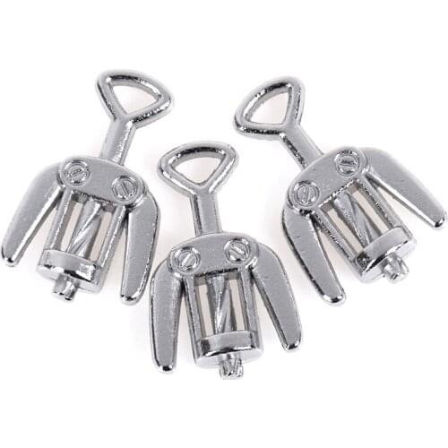 3pcs Metal Wine Bottle Openers Corkscrew for 1/12 Dollhouse Kitchen Bar Miniature Decoration Dollhouse Furniture Toys