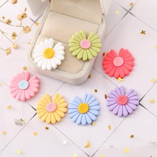 5pcs Daisy Flower Patch Jewelry Accessories Patch Mobile Phone Shell Clothes Making DIY Handmade Accessories Multicolor Patch