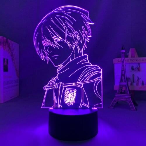Anime Lamp Attack on Titan 4 Mikasa Ackerman Figure for Bedroom Decor Night Light Kids Birthday Gift Shingeki No Kyojin 3d Light