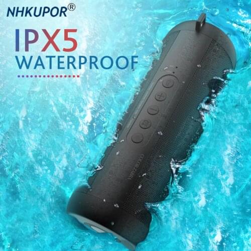 Wireless Bluetooth Speaker Waterproof Portable Outdoor LED Music Bass Column Loudspeaker Support TF Card FM Radio Aux Input