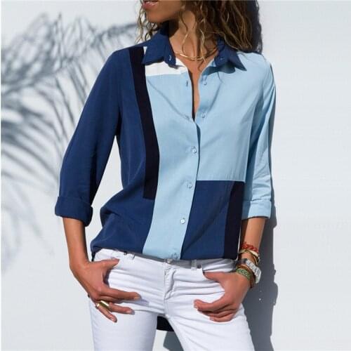 Plus Size Women Blouses 2019 Fashion Long Sleeve Turn Down Collar Office Shirt Chiffon Blouse Shirt Casual Tops Blusas Femininas