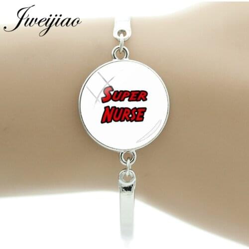 JWEIJIAO Super Nurse Bracelet Caduceus Medical Symbol Chain Bangles I'm a Nurse Physicians Medical Student Gift SN23