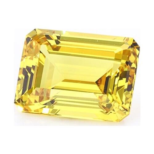 Cheerstar Emerald cut Lab Sapphire Yellow sapphire for Jewelry Making