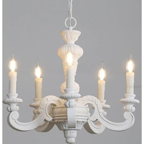 Roman Pillar wooden chandelier lighting vintage white retro chandeliers for baby room home interior lighting bedroom living room
