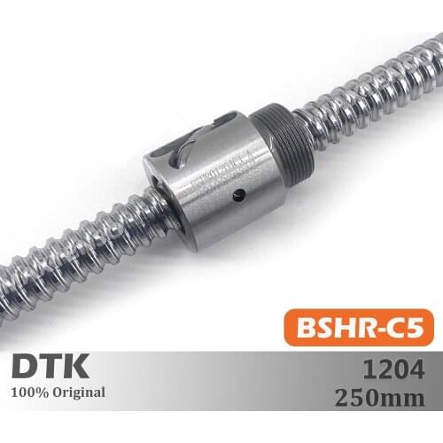 DTK Taiwan BSH1204 Rolled 4mm lead 250mm Ball Screw thread shaft High Precision NO Flange CNC Mini Ballnut 3D Printer
