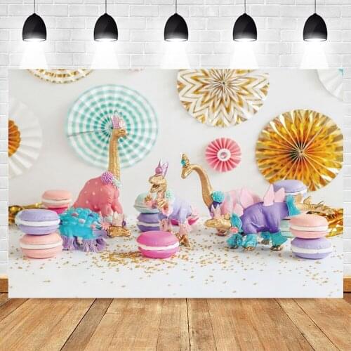 Dinosaur Dessert Candy Bar Newborn Baby 1st Birthday Balloons Cake smash Party Photography Backdrops Photographic Backgrounds