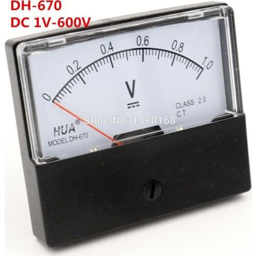 DH-670 Class 2.5 DH670 DC 1V 3V 5V 10V 15V 30V 50V 75V 100V 150V 250V Dial Analog Panel Volt Voltage Meter Gauge Voltmeter