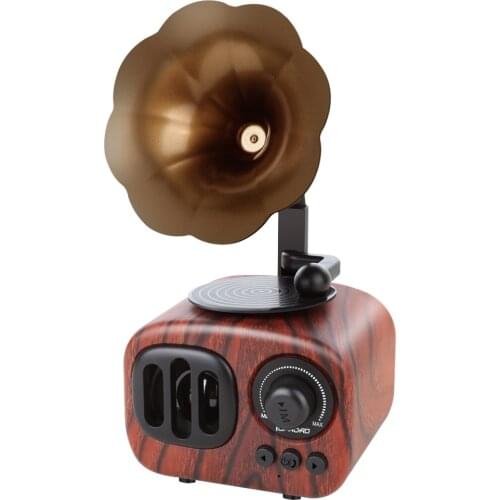 Retro speaker Bluetooth Speaker Portable Mini Wood Wireless Loudspeaker Gramophone Outdoor Speaker support TF Card