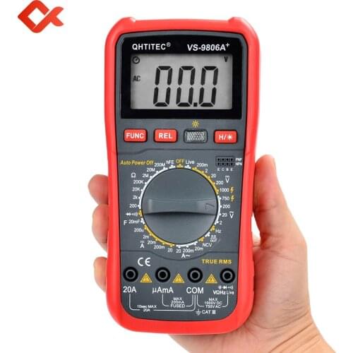 Inteligent Digital True RMS Multimeter Tester Ammeter Voltmeter 3 In 1 Frequency Ohm Meter REL HFE NCV Electrician Tools VS9806A