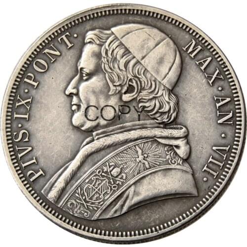 Italy Vatican, Papal States, Scudo (1848 1853 1854) Silver Plated Copy Coins