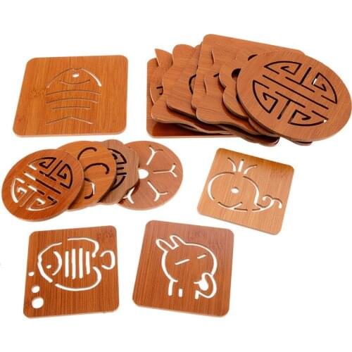 Kitchen Heat Resistant Heat Proof Mat Placemat Non-Slip Bowl Placemat Cute Wooden Large Dining Table Cushion Coasters