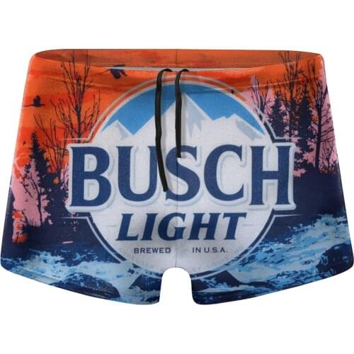 Print mans Busch Latte Swim Trunks Shorts Bandage adult Swimsuit surfing Swimming Trunk Swimwear Summer Bathing Suit