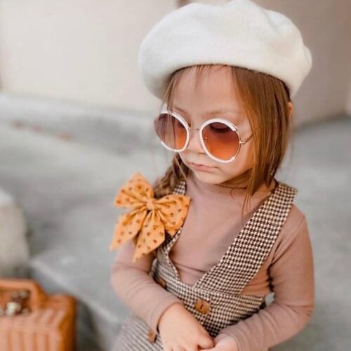 New fashion childrens glasses 8375 round semi metal sunglasses CHAOTONG Street Photo Sunglasses manufacturers wholesale