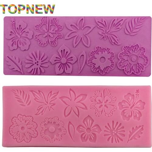 NEW Charming Leaf Flower a lot designs instant fondant silicone lace mold cake mold baking tools cake decorating tools 2324