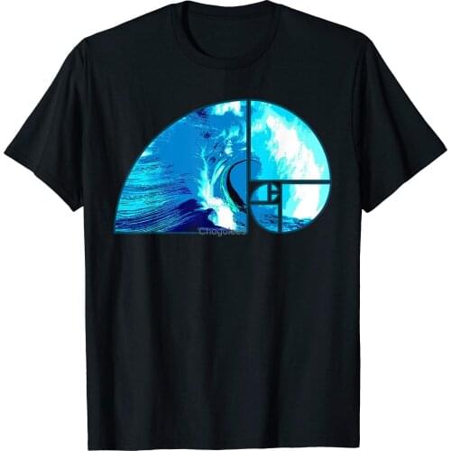 Ocean Wave Fibonacci Spiral T-Shirt