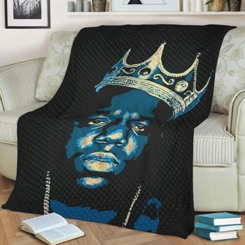 Biggie 3D Print Plush Blanket Throw On Sofa Home Decor Soft Warmth Washable Nap Blanket Dropshipping