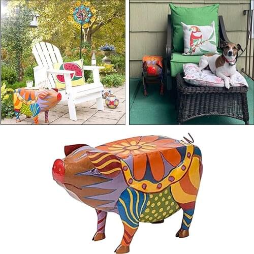 Resin Pig Statue Decoration Garden Figurine Porker Animal Rustic Figurine Modern Ornament Wine Cabinet Shelf Crafts Miniature