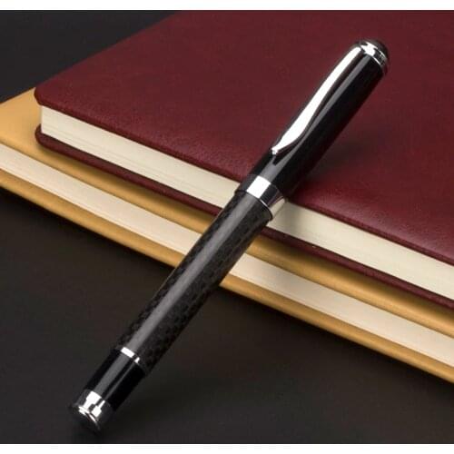Luxury pen carbon fiber pen material escolar handle writing gel Roller Ball Pen Luxury Ballpoint Pen For Business school