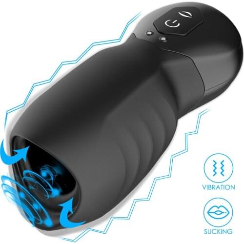 Sucking Sex Toys Airplane Cup Vibrator for Men Male Masturbation Glans Exercise Penis Training Magnetic Charging Sexshop Machine