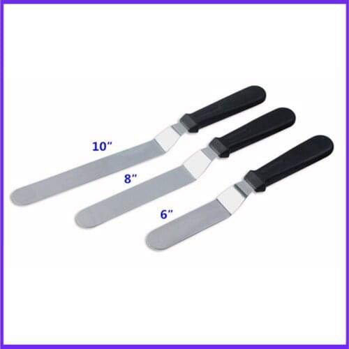 Angled Icing Spatula with Plastic Handle-Cake Decorating Tools 6',8',10' Stainless Steel Cake Spatula Ustensiles Patisserie