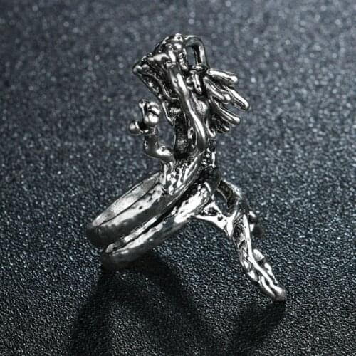 Vintage Exaggerated Personality Punk Hip Hop Animal Ring Prom Party Jewelry Accessories Gift
