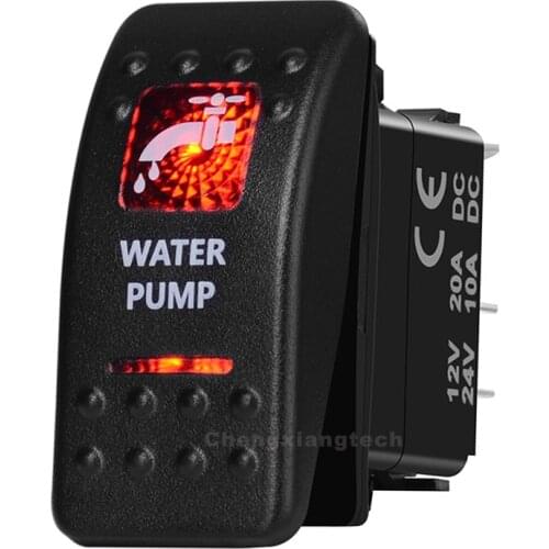 Water Pump Car Boat SPST Rocker Toggle Switch Red Led 5 Pins On Off 12V 20A 24V 10A for Carling ARB Narva 4x4 Style