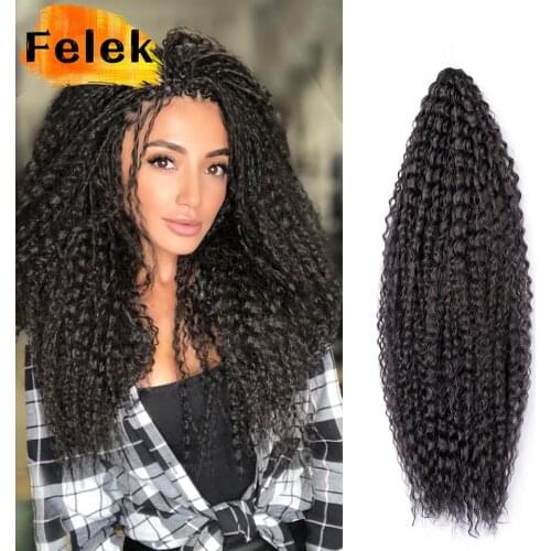 Crochet Hair Afro Kinky Curly Synthetic Ombre Crochet Braiding Hair Extensions Brazilian Jerry Curl Marly Braids For Black Women