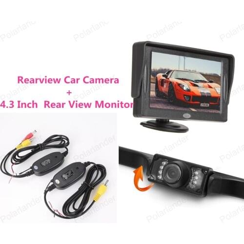 High quality )DC 12V Rearview Car Camera with 4.3 Inch TFT LCD Color Display Pocket-sized Monitor