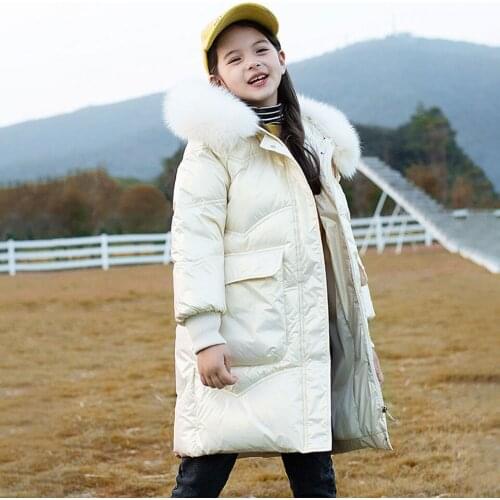 High Quality White Duck Down Snowsuit For Children Winter Jackets Coat Girls Warm Casual Down Parkas For Age 4 6 8 10 12 Years