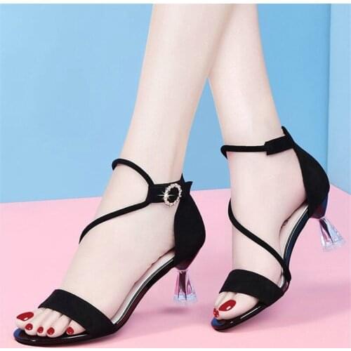 2021 New WOMEN Cover Heel Sandals Summer Thin High Heel Sandals Fish Head open-toed Sandals Sexy women shoes