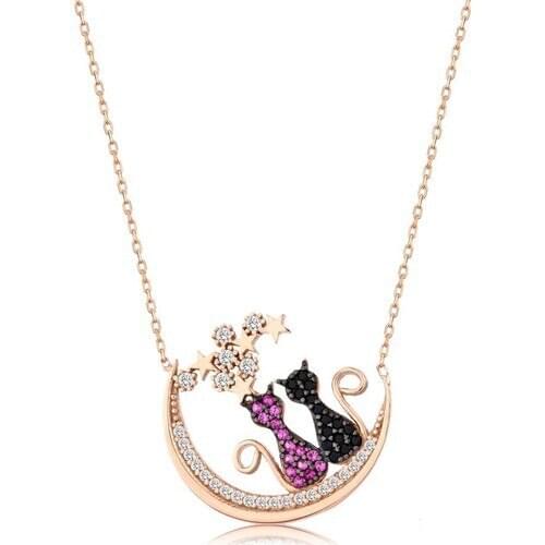 Mai Silver Women 925 Cat Necklace