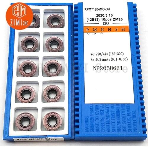 ZIMI high quality RPMT1204MO carbide insert milling cutter R6 arc insert boring insert plane milling cutter milling tool