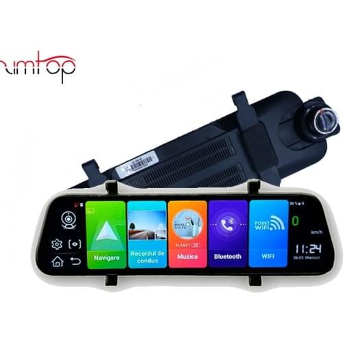 Zimtop 4G Android 8.1 Stream Media dash cam ADAS Front and Rear Dual Lens GPS Navigation Car Mirror Camera Wifi Video Recorder
