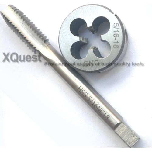 1 set HSS Right Hand tap and Round die UNC 5/16 Unified Screw dies taps 5/16-20 5/16-24 5/16-27 5/16-28 5/16-32 5/16-32 5/16X40
