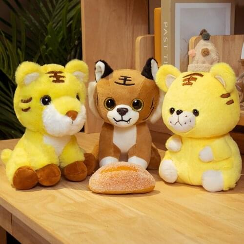 1pc 23cm Cartoon Plush Mini Tiger Toys Cute Animal Tiger Dolls Stuffed Soft Toy for Kids Children Xmas Birthday Decor Gifts