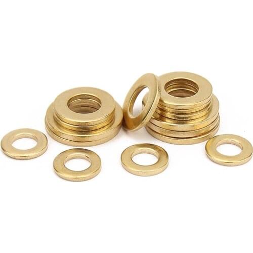 10/50pcs GB97 DIN125 Solid Brass Copper Gaskets M2 M2.5 M3 M4 M5 M6 M8 M10 M12 Flat Washer Plain Gasket Pad High Quality