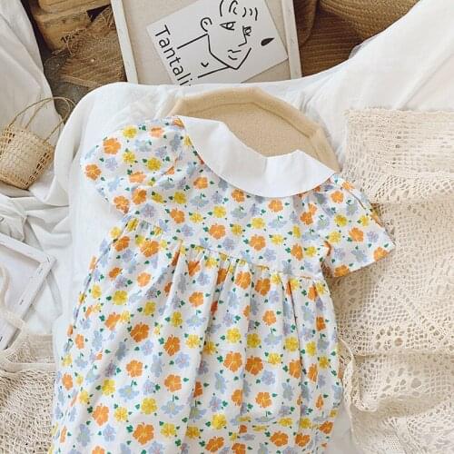 2020 Summer Casual Solid Girls Dress Flowers Kids Dresses For Girls High Quality Fashion Girl Clothes