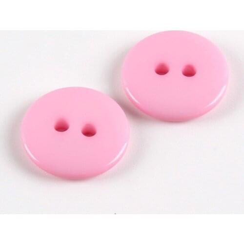 300PCS 11mm Pink Buttons With 2 Holes Shirt Dress Round Resin Buttons For Sewing Scrapbooking