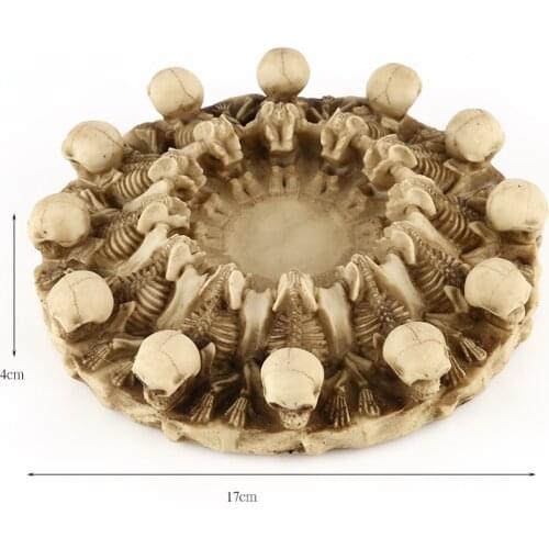 3D Resin Craft Skull Ashtray Silicone Molds DIY Concrete Cigar Holder Tray Mould Handmade Cement Candlestick Making Tool