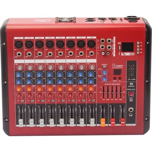 8 Channel professional sound DJ audio power mixer usb interface controller home music karaoke power mixer amplifier