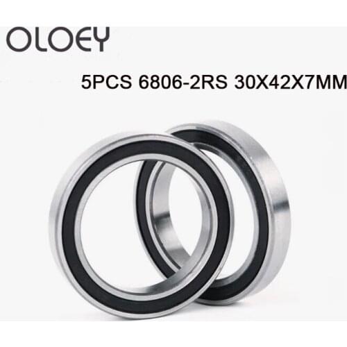 BB30 Free Shipping 5pcs 6806-2RS 6806 61806 2RS 6806RS 61806RS Deep Groving Ball Bearing 30x42x7mm For BB30