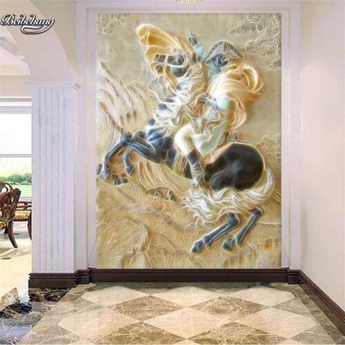 Beibehang Hand painted Napoleon art oil painting effect European background wall custom large mural nonwoven wallpaper