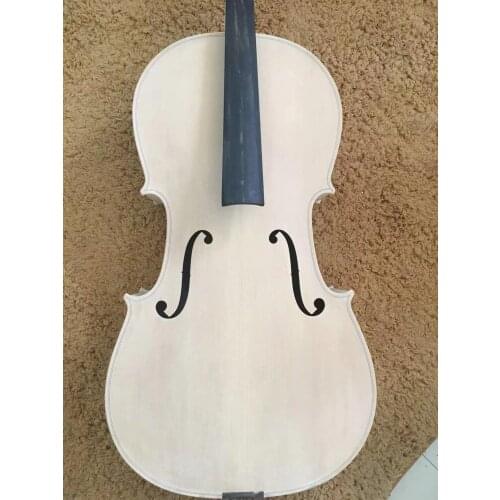 White Cello 4/4 size flamed maple back side spruce top 190906