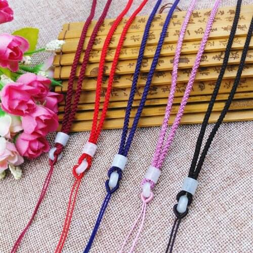 Pineapple Rope Yutong Necklace Simple Self-Made Men and Women Jadeite Honey Wax Safety Buckle Hanging